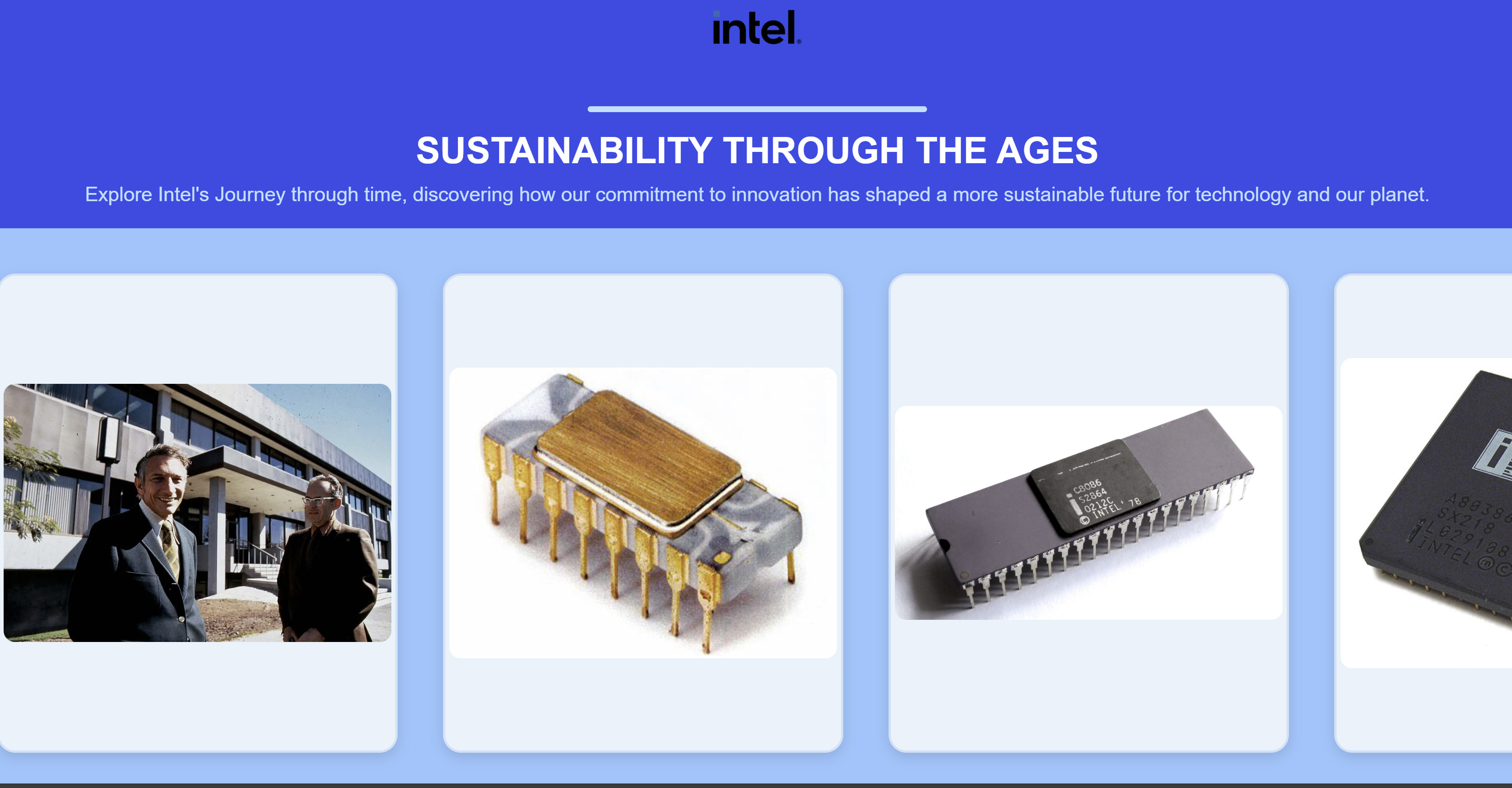 Intel Sustainability Timeline